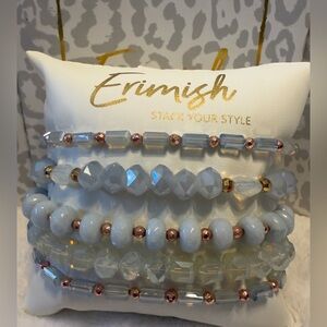 Erimish Light Blue and Gold Bracelet Set